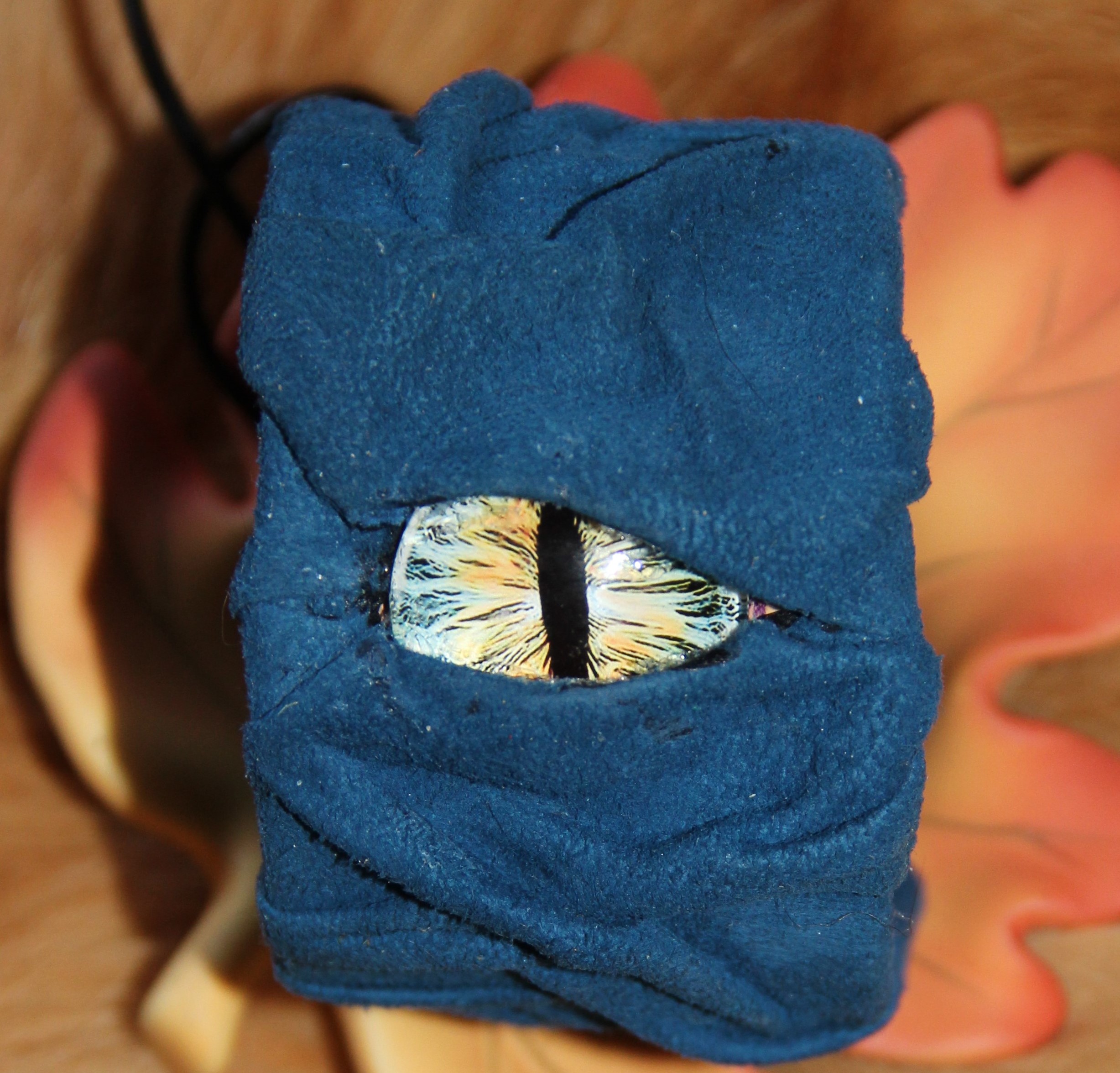 Auge blaues Leder
